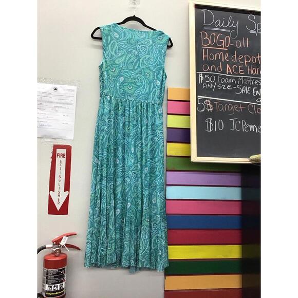 Isaac mizrahi live, twist front mesh midi dress tall small classic paisley new - Picture 2 of 4